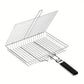Portable Square BBQ Grill Basket with Wooden Folding Handle