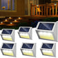 6Pcs Solar Powered 3LEDs Garden Wall Lamp