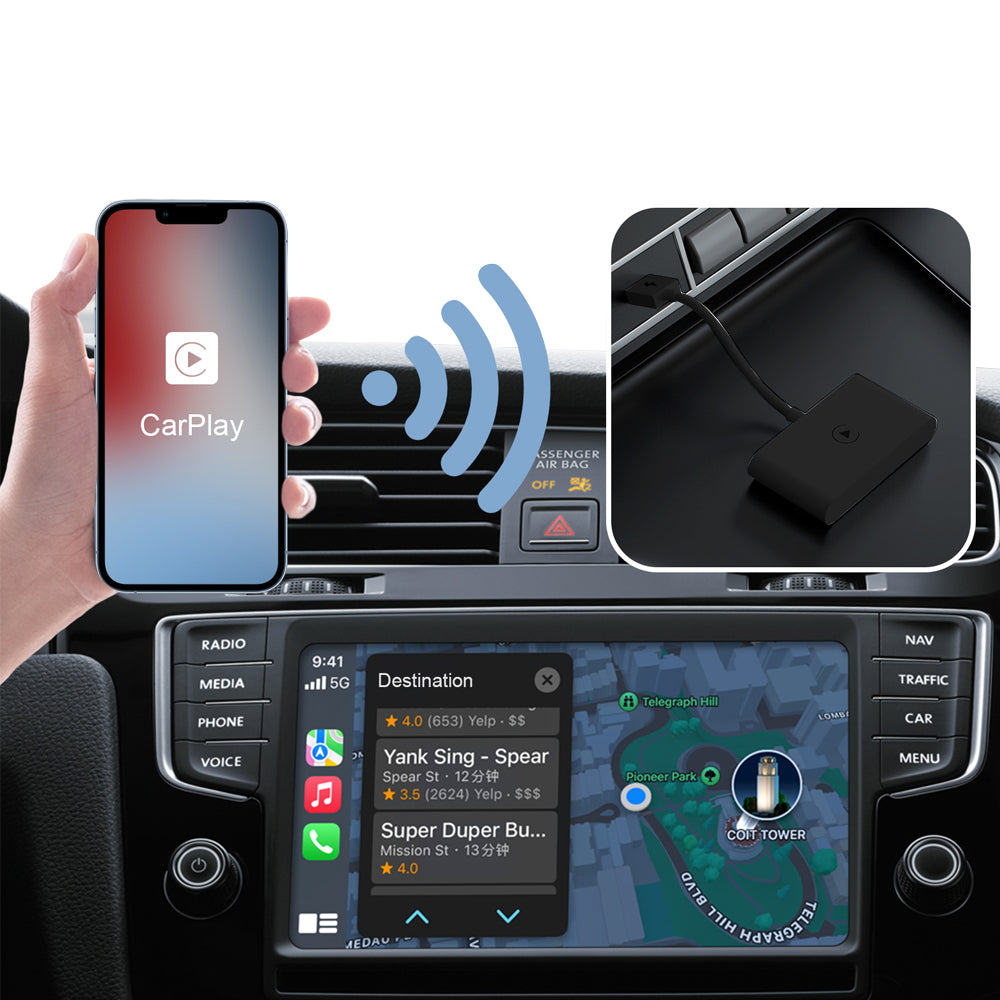 For Apple Carplay Adapter Bluetooth USB Wireless Auto Car Player Stereo