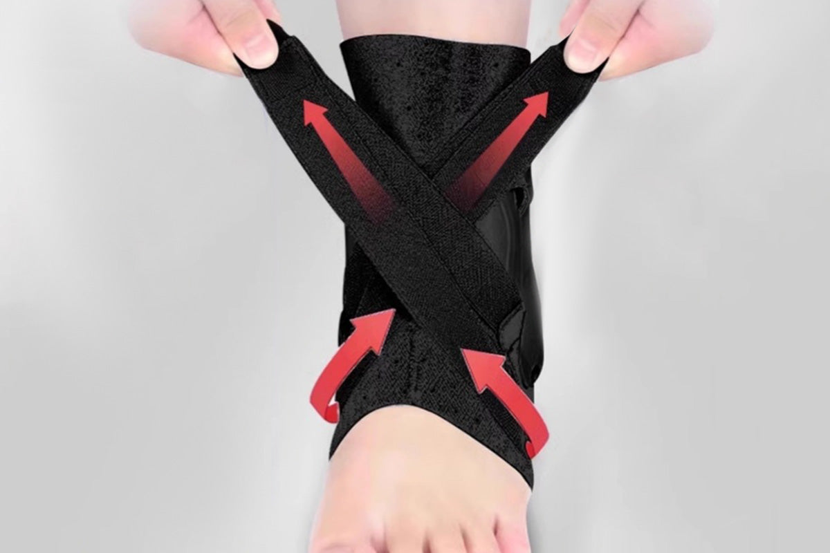 Ankle Brace for Sprained Ankle Lace Up Ankle Support-Black