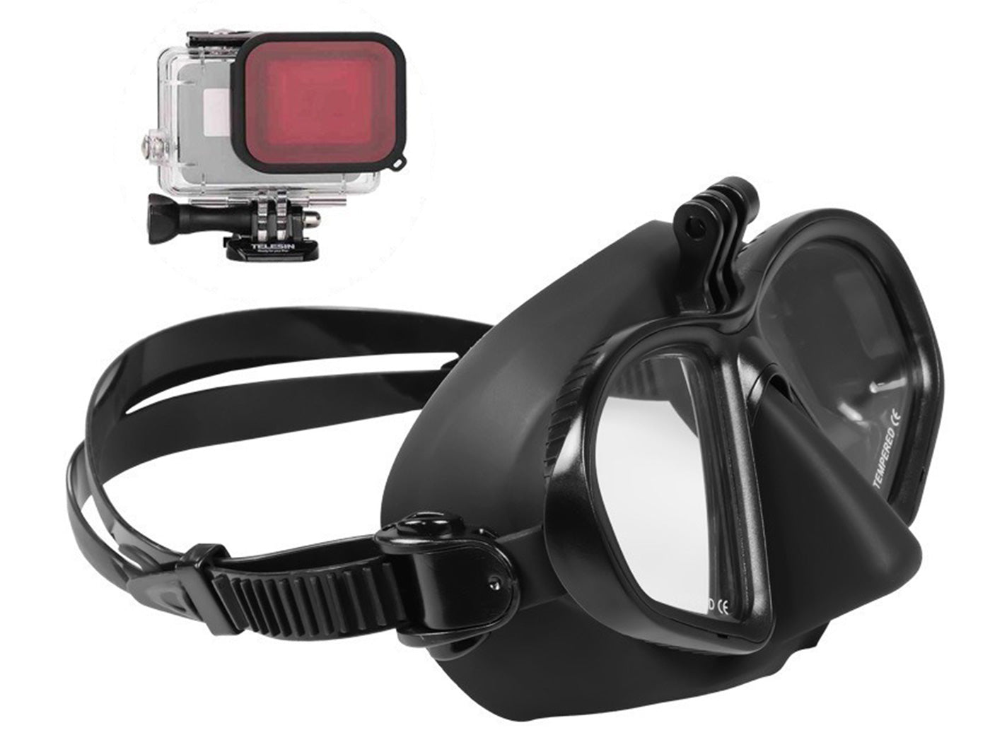 Swimming Goggles Diving Snorkeling Dive Glasses with GoPro Bracket