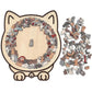 135 Pieces Colored Cat Shaped Wooden Jigsaw Puzzle With Stand For Cat Lovers