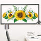 Artificial Sunflower Wall Stickers with Green Leaves Wreath Wall Decals