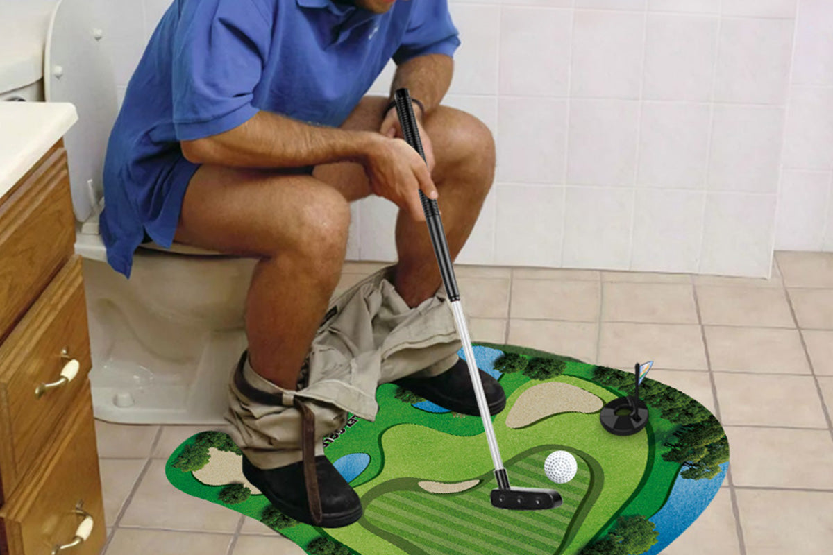 Toilet Golf Game Toilet Golf Toys Set Bathroom Practice Mini Golf in Restroom