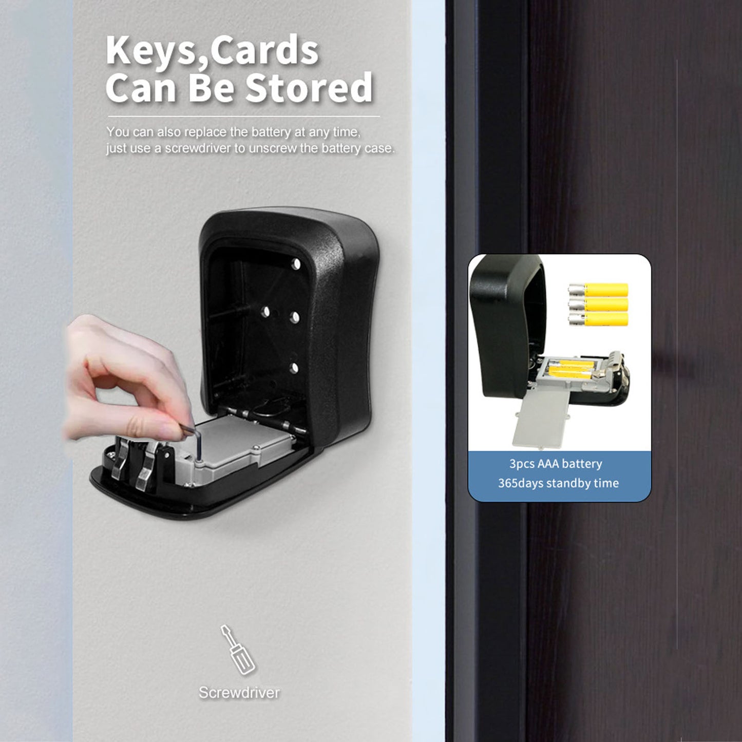 Single Password Waterproof Large Capacity Wall Mount Key Lock Box for Home Garage