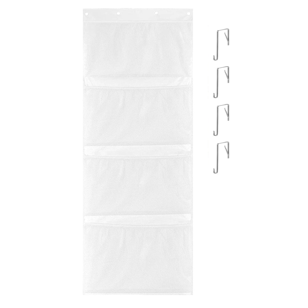 4-Layer Stuffed Animal Storage Hanging Mesh Bag Toy Organizer with Metal Hook