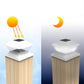 4Pcs 8LED 2 Modes Solar Powered Deck Fence Cap Lights for 4x4 5.5x5.5 Inch Posts