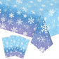 3Pcs Christmas Snowflake Tablecloth Winter Wonderland Table Cover