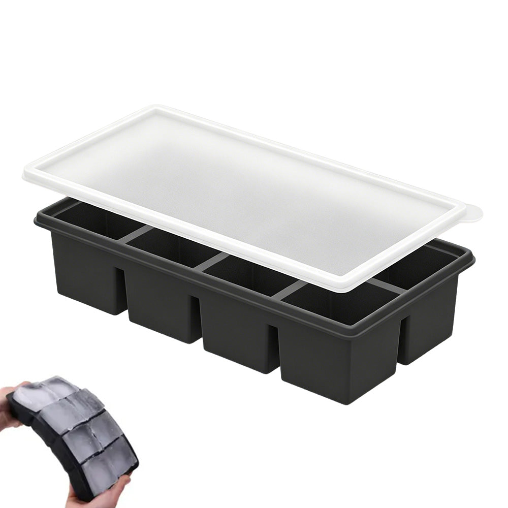 3 Pack Silicone Ice Cube Trays with Lids Large Ice Mold for Freezer