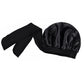 Polyester Satin Hair Bonnet with Tie Band for Sleeping-Black