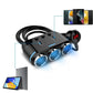 3 Way 12V Car Cigarette Lighter Splitter Dual USB Charger Digital Display