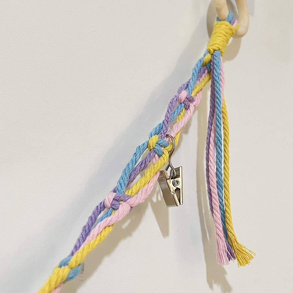 200CM Cotton Rope Hanger with 20 Clips for Photos Plush Toys Festival Cards