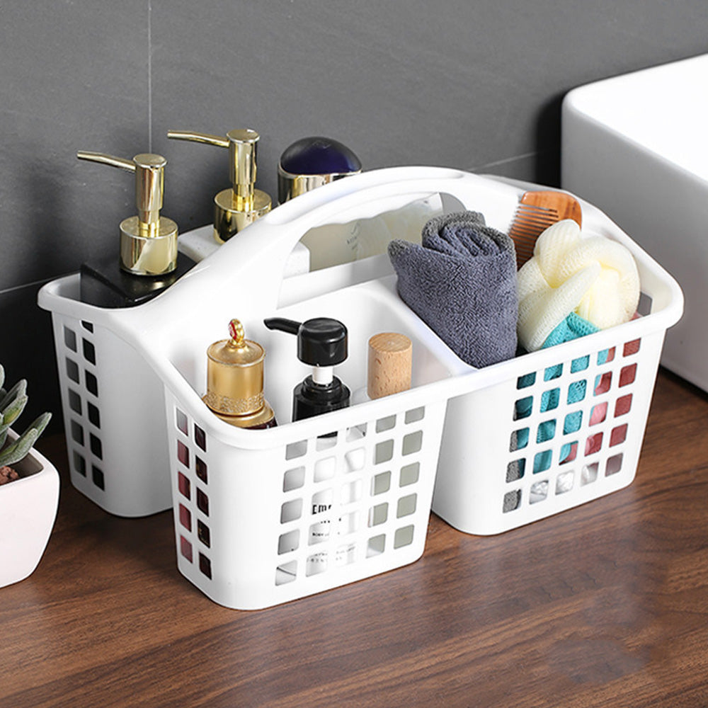 4 PCS Shower Caddy with Handle 3 Compartments Plastic Organizer Basket for Bathroom Kitchen