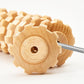 Wooden Curved 12 Roller Massage Stick Handheld Massage Tool For Legs And Thighs