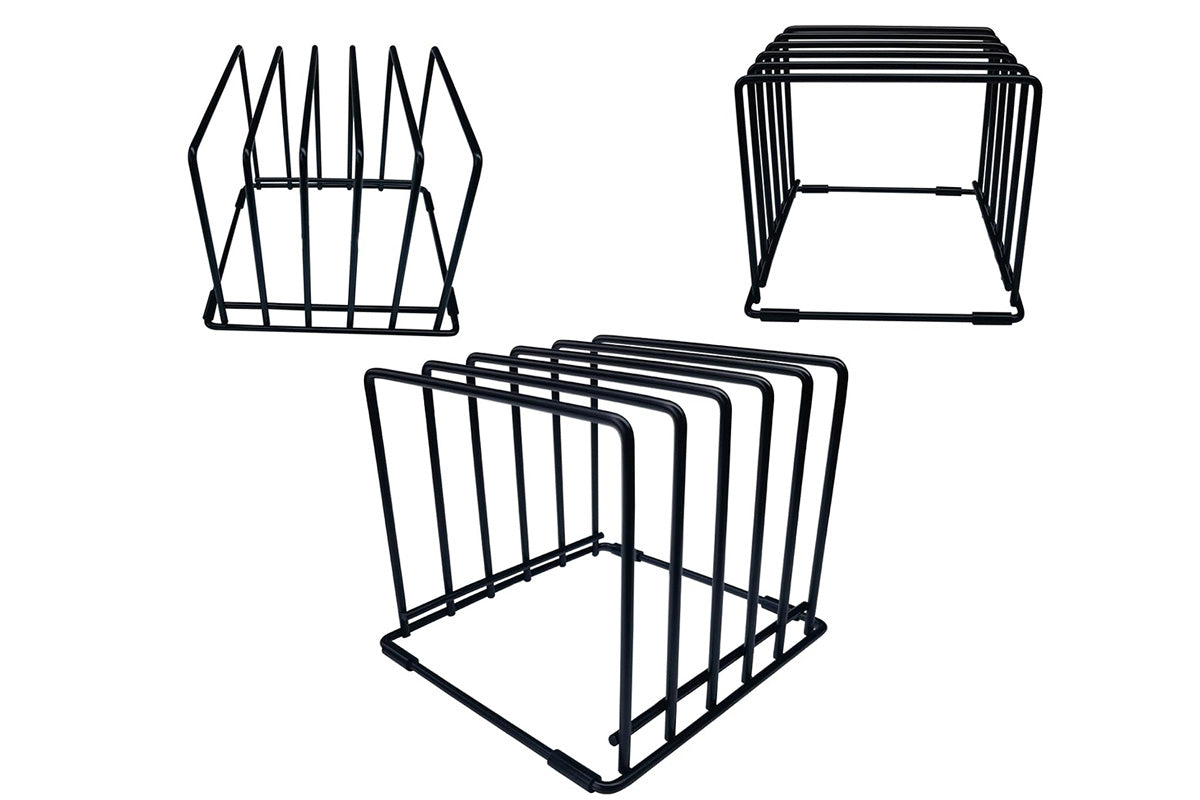 5 Slot Kitchen Organizer Rack Dish and Cutting Board Holder for Cabinet Countertop Pantry