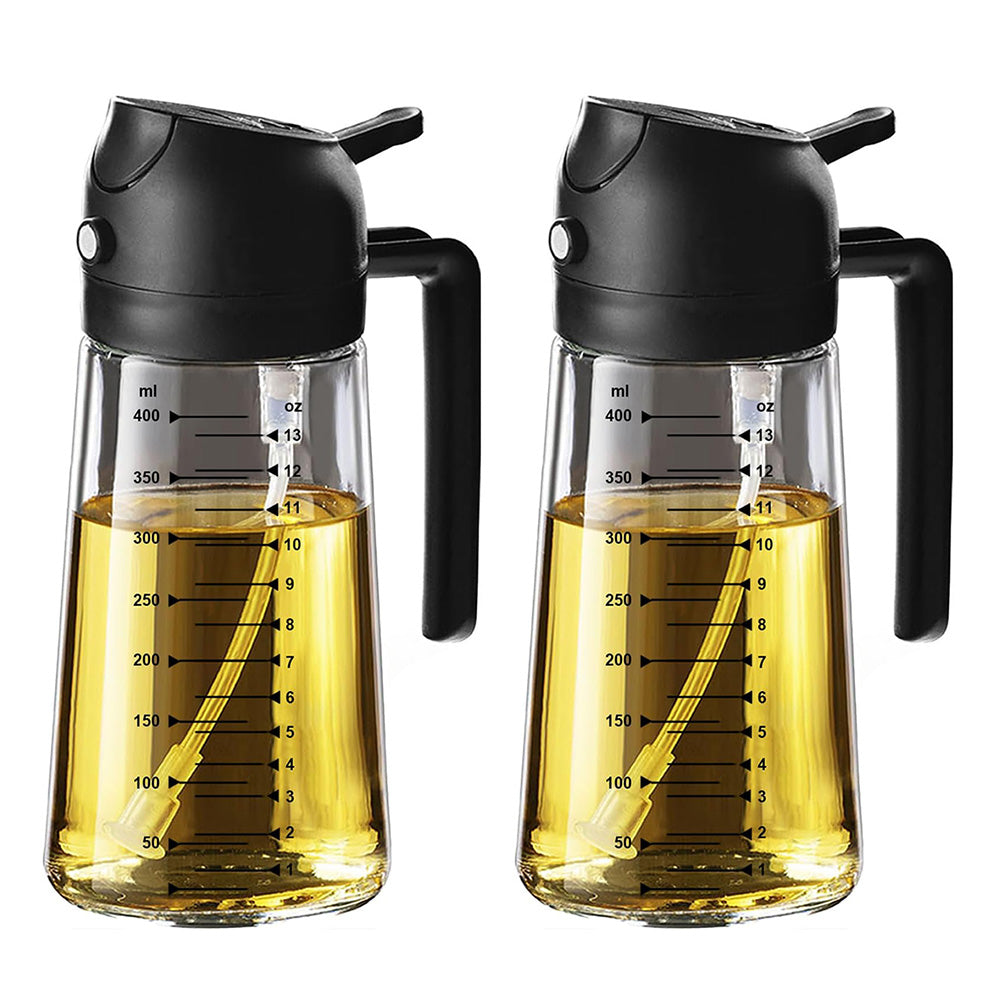 2X470ml Glass Oil Sprayer Bottle for Cooking Olive Oil Dispenser Kitchen Gadgets