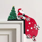 2Pcs Christmas Door Topper Holiday Home Decor Door Frame Metal Santa Claus Adornment