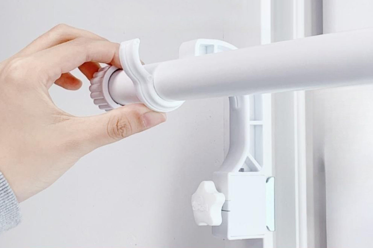 1-Pair Clip-On Curtain Rod Holder No-Drill Window Frame Mount for Dorm Room