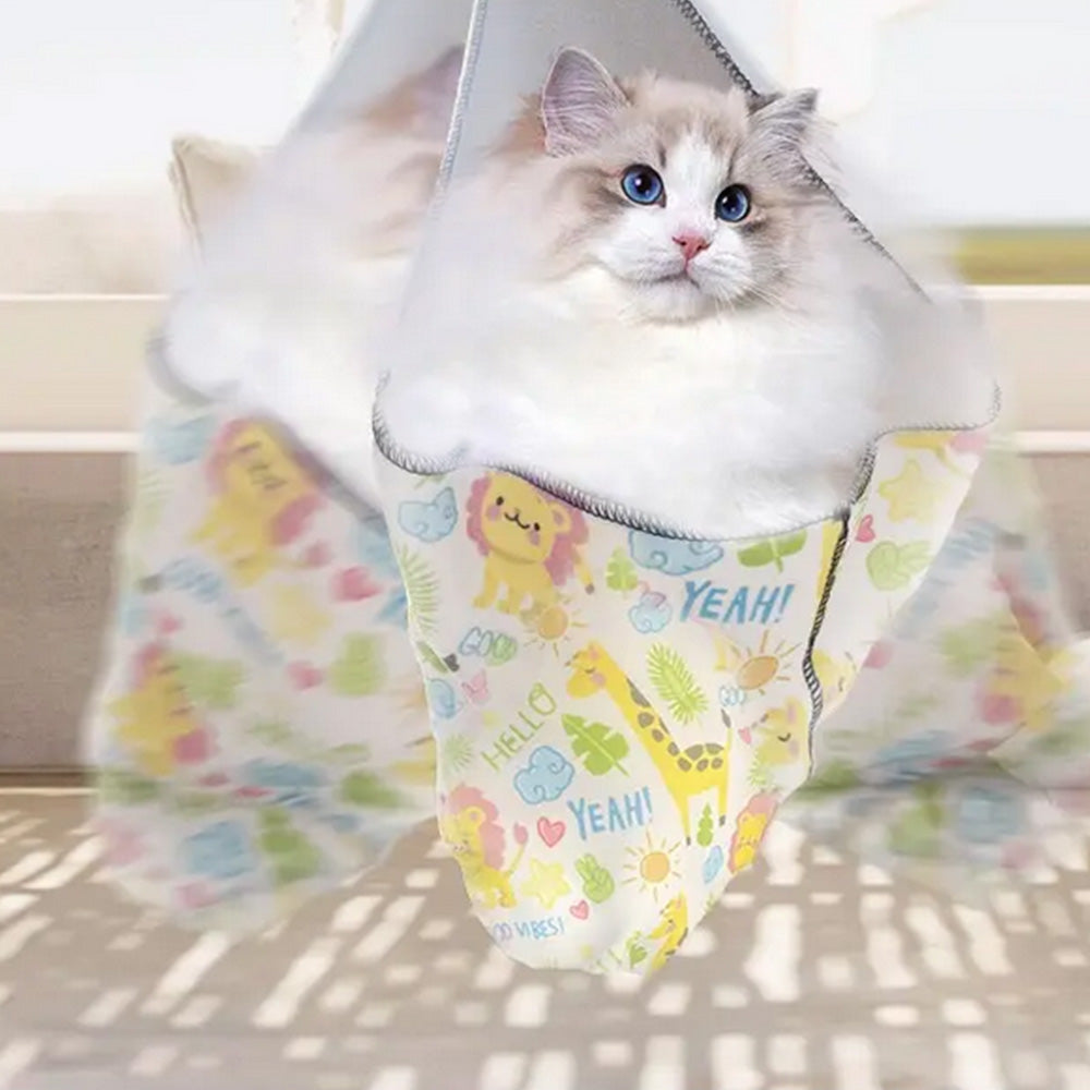 Cat Wrap Self Adherent Cat Grooming Wrap Anti Escape Calming Cat Swaddle Wrap