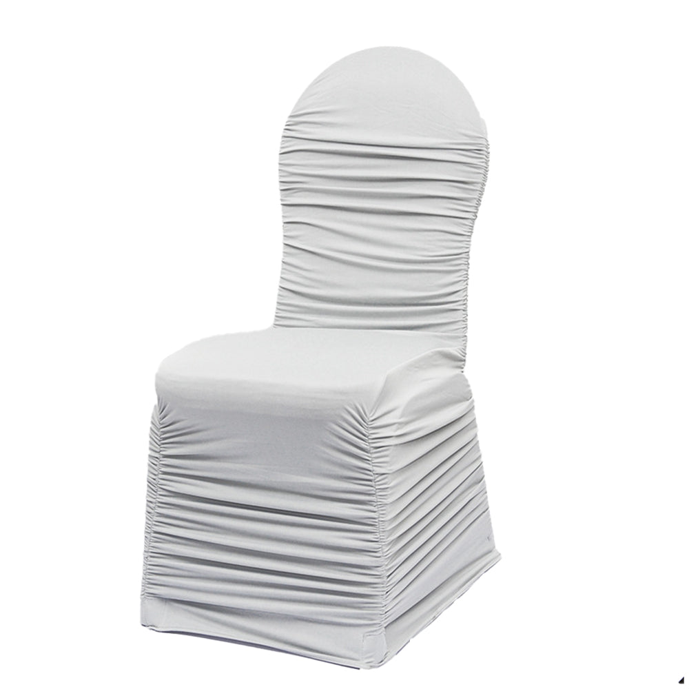 2Pcs Elastic Pleated Full Coverage Skirt Chair Cover