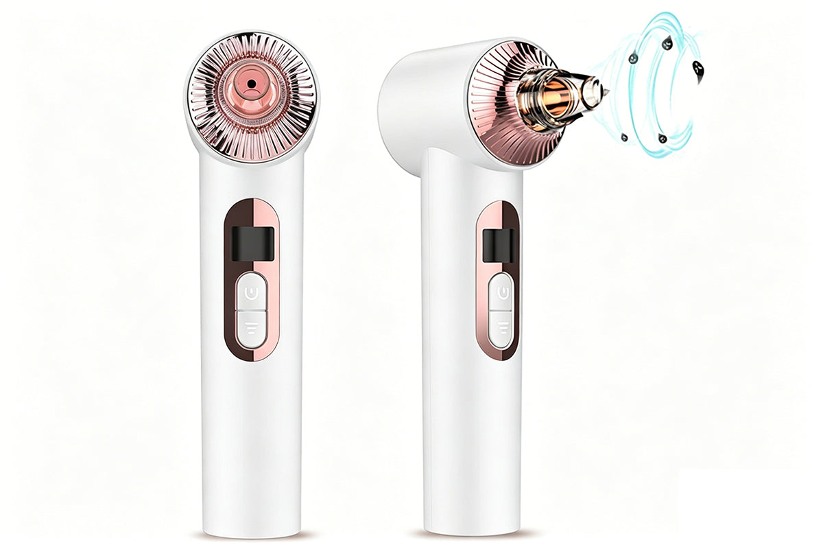 2-In-1 Cold and Heat Compress Blackhead Remover Pore Vacuum Suction Device with 6 Heads 5 Levels