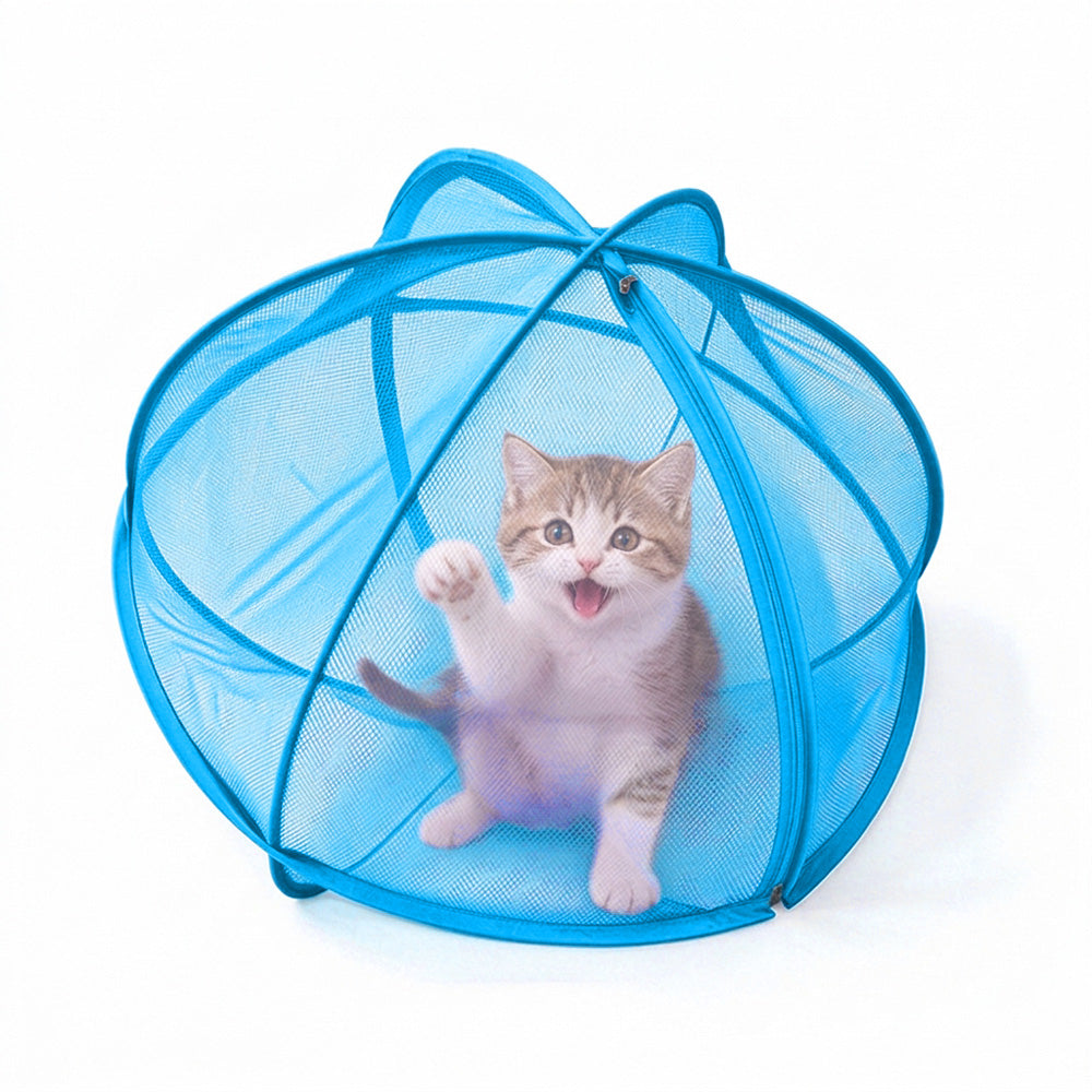 Foldable Pop Up Mesh Pet Playpen Tent with Zipper for Cats Outdoors