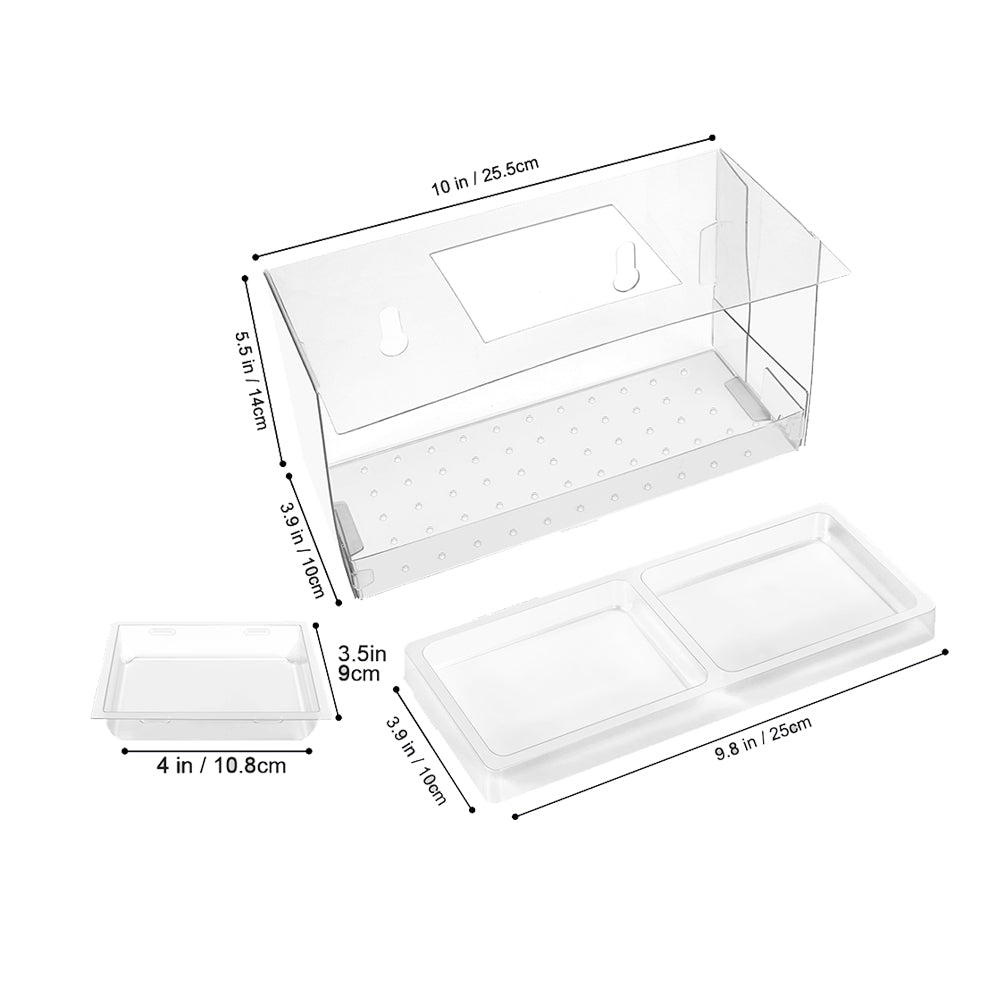 Clear Acrylic Window Bird Feeder Foldable Bird Feeder Box for Indoor Outdoor