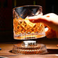Spinning Rotating Whiskey Glass 270ml Transparent Glass for Home Bar