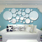 26Pcs Acrylic Round  Mirror Wall Decor Stickers Removable Adhesive Wall Decals