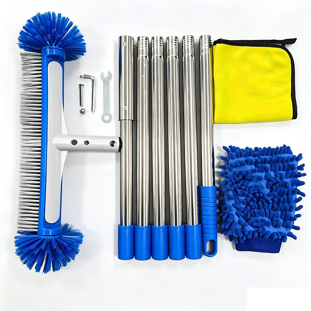 Swimming Pool Brush Head with Round Ends Heavy Duty Aluminum Back Head for Cleaning Walls Tiles Floors