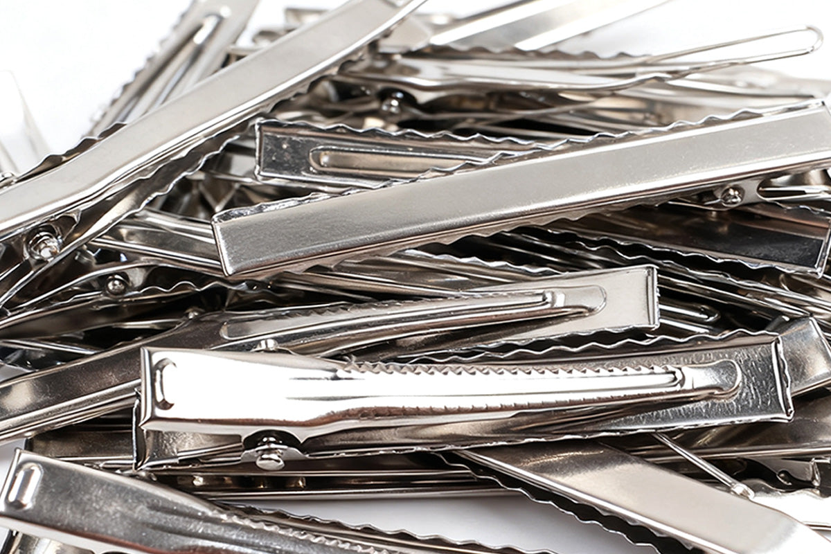 100-Piece Silver Metal Hair Clips for Women