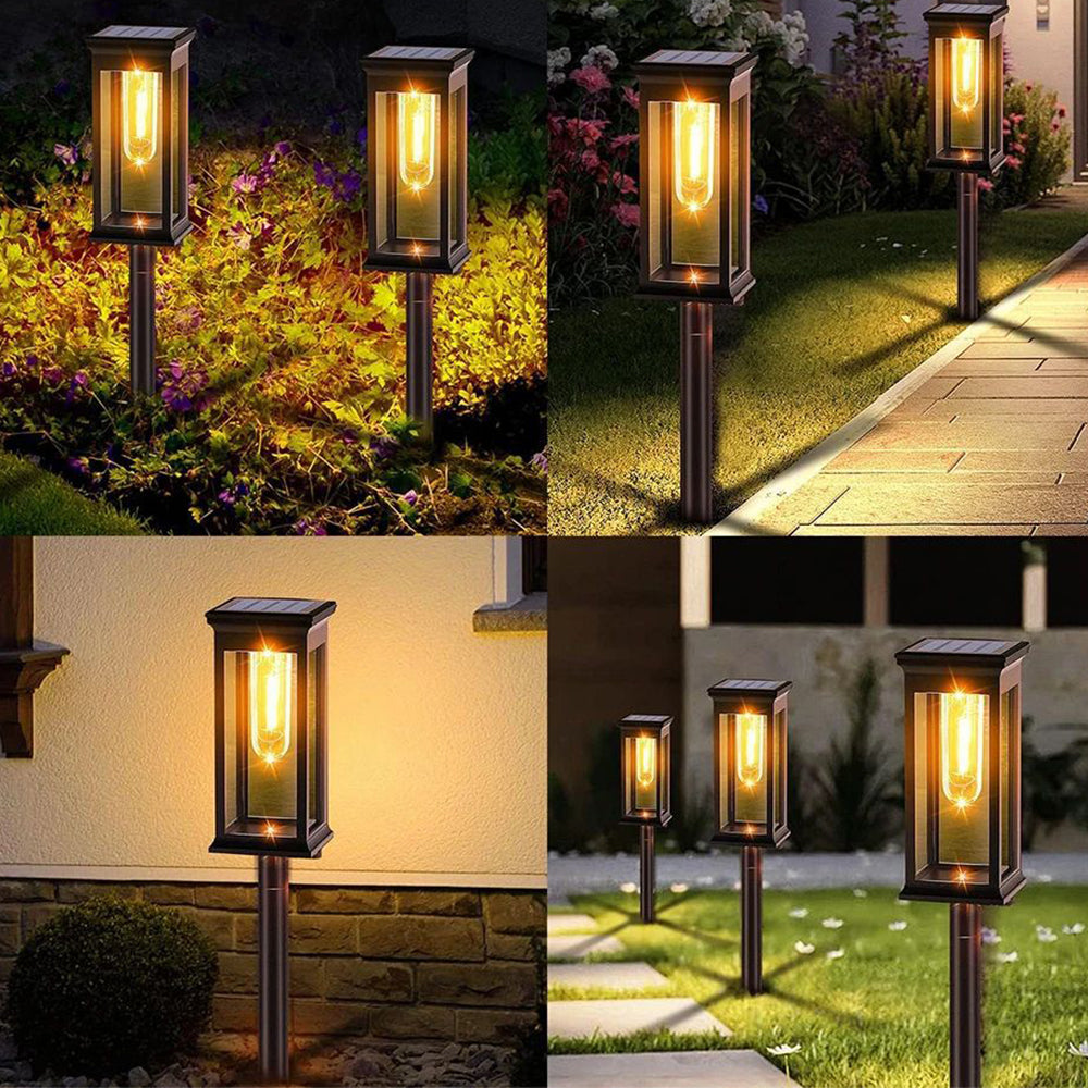 4Pcs Solar Pathway Lights Outdoor Garden Lights with Warm White LED