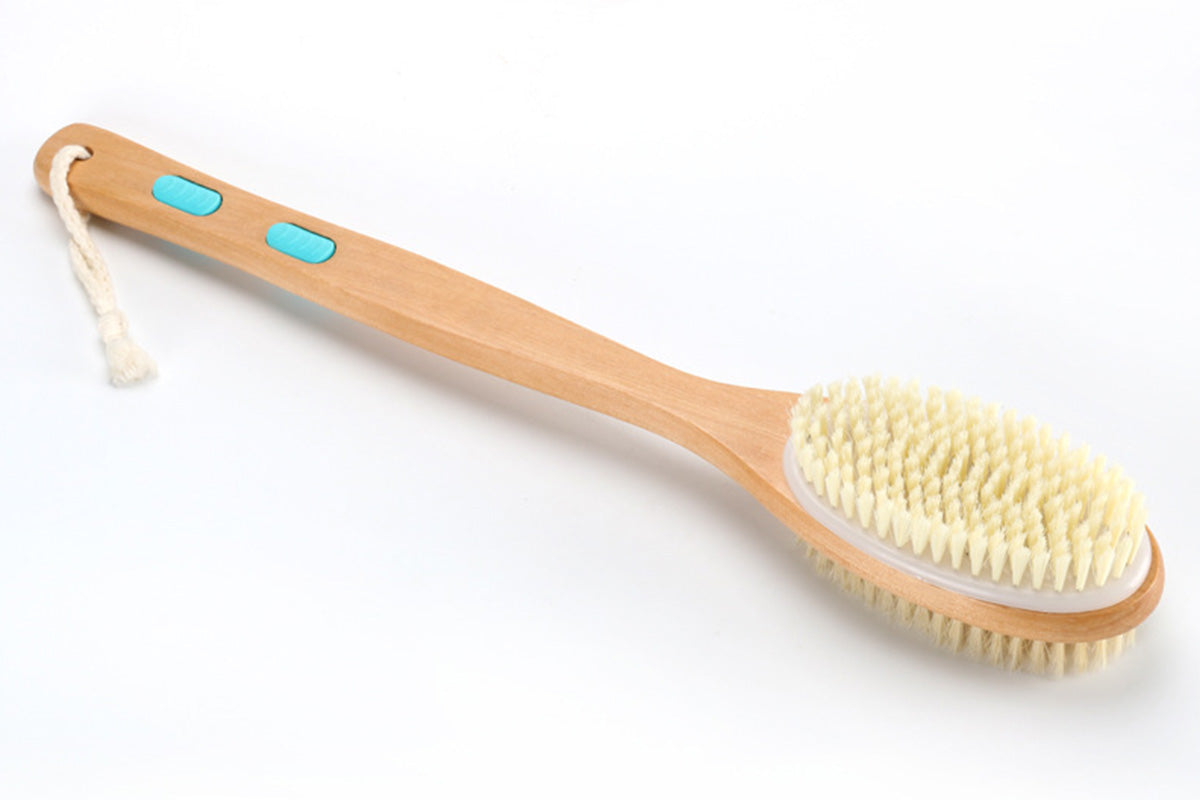 Dry Brushing Body Brush Back Scrubber for Shower Exfoliating Bath Bristle Brush