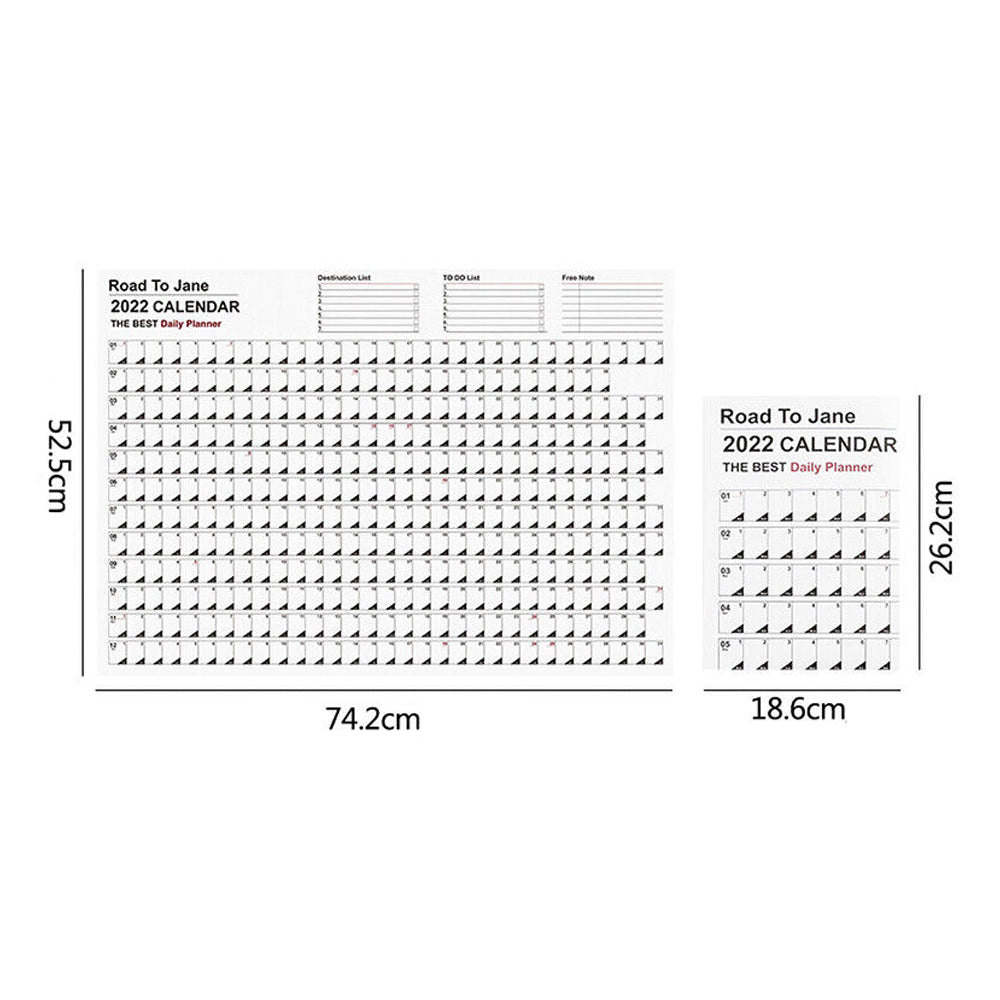 2Pcs Annual Wall Daily Schedule Countdown Calenders