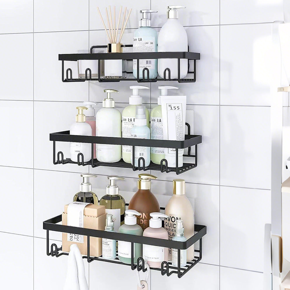 5Pcs Shower Caddy Adhesive Bathroom Wall Organizer Rack