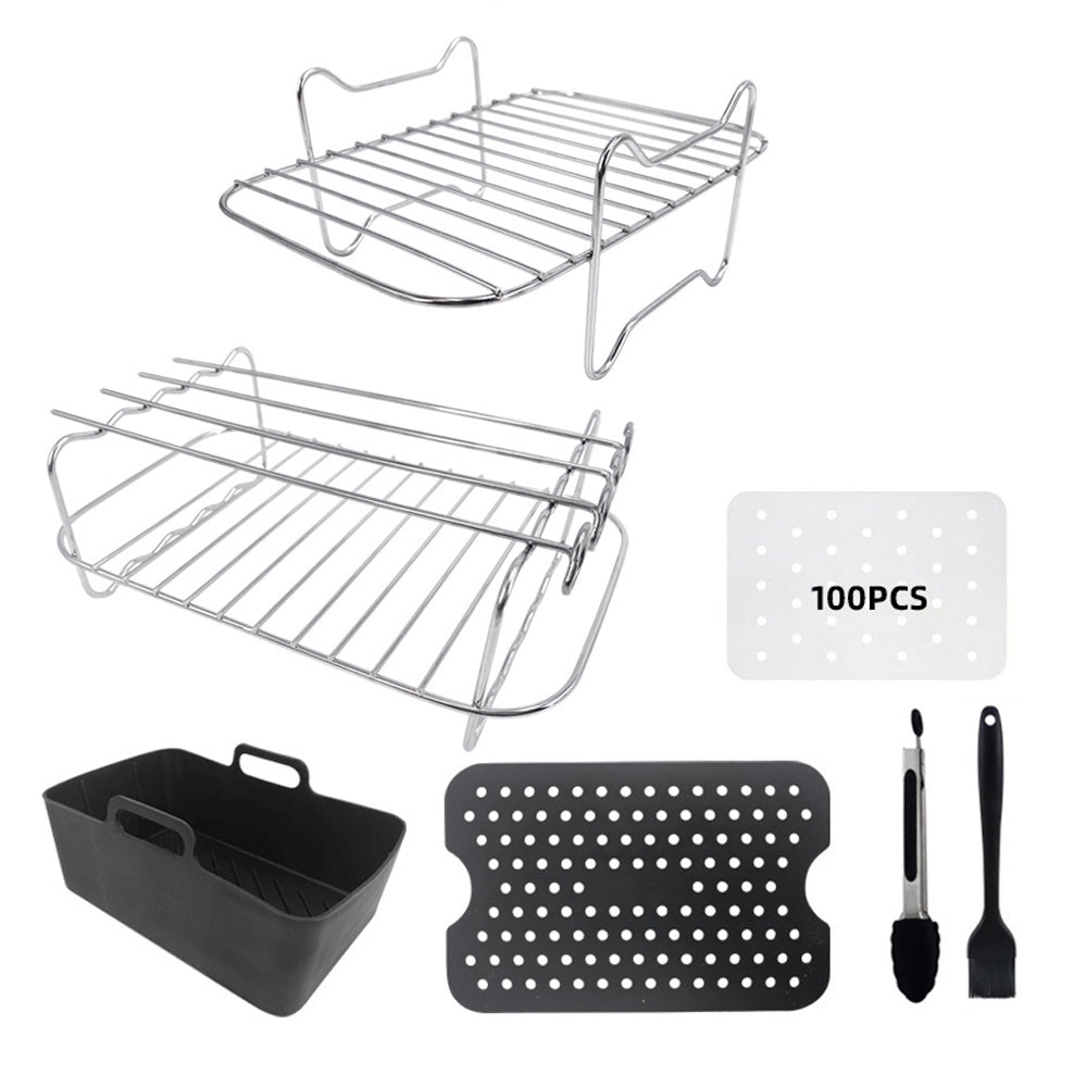 Stainless Steel Dual Basket Grill Sticks Air Fryer Accessories for Ninja DZ201 DZ401