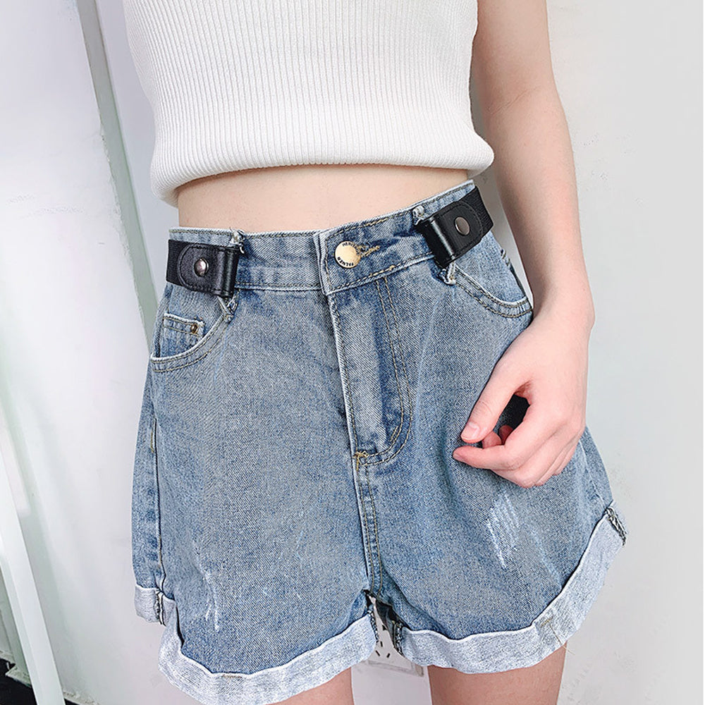 2Pcs No Buckle Elastic Belt Buckle-Free Invisible Stretch Belt