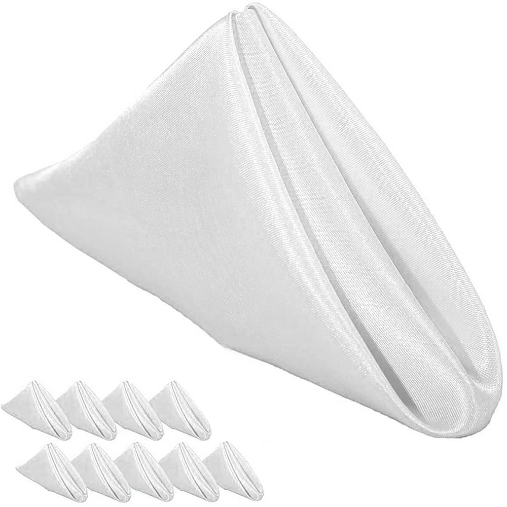 10 Pack Polyester Satin Dinner Napkins for Weddings Hotels Dining