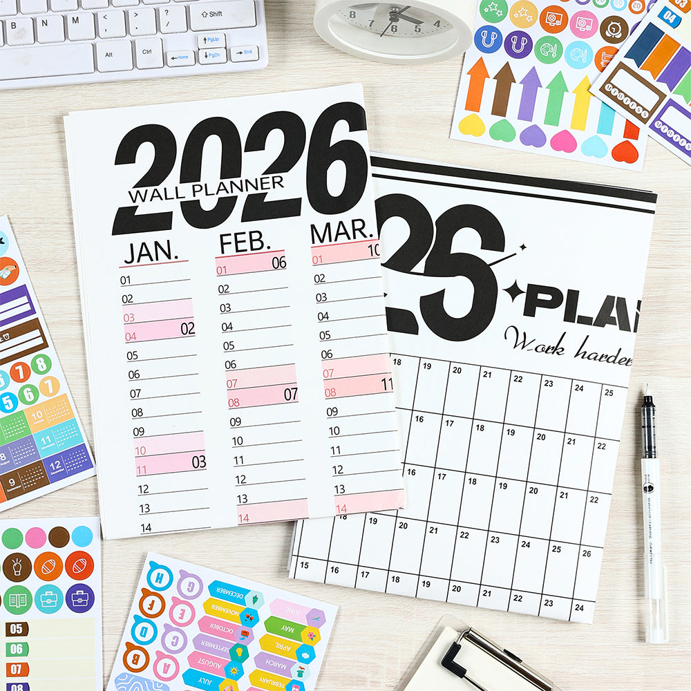 2026 Wall Calendar Annual Yearly Wall Planner Home Office School