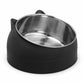 400ml Stainless Steel Tilted Pet Bowl Non-Slip Raised Feeder for Cats and Dogs