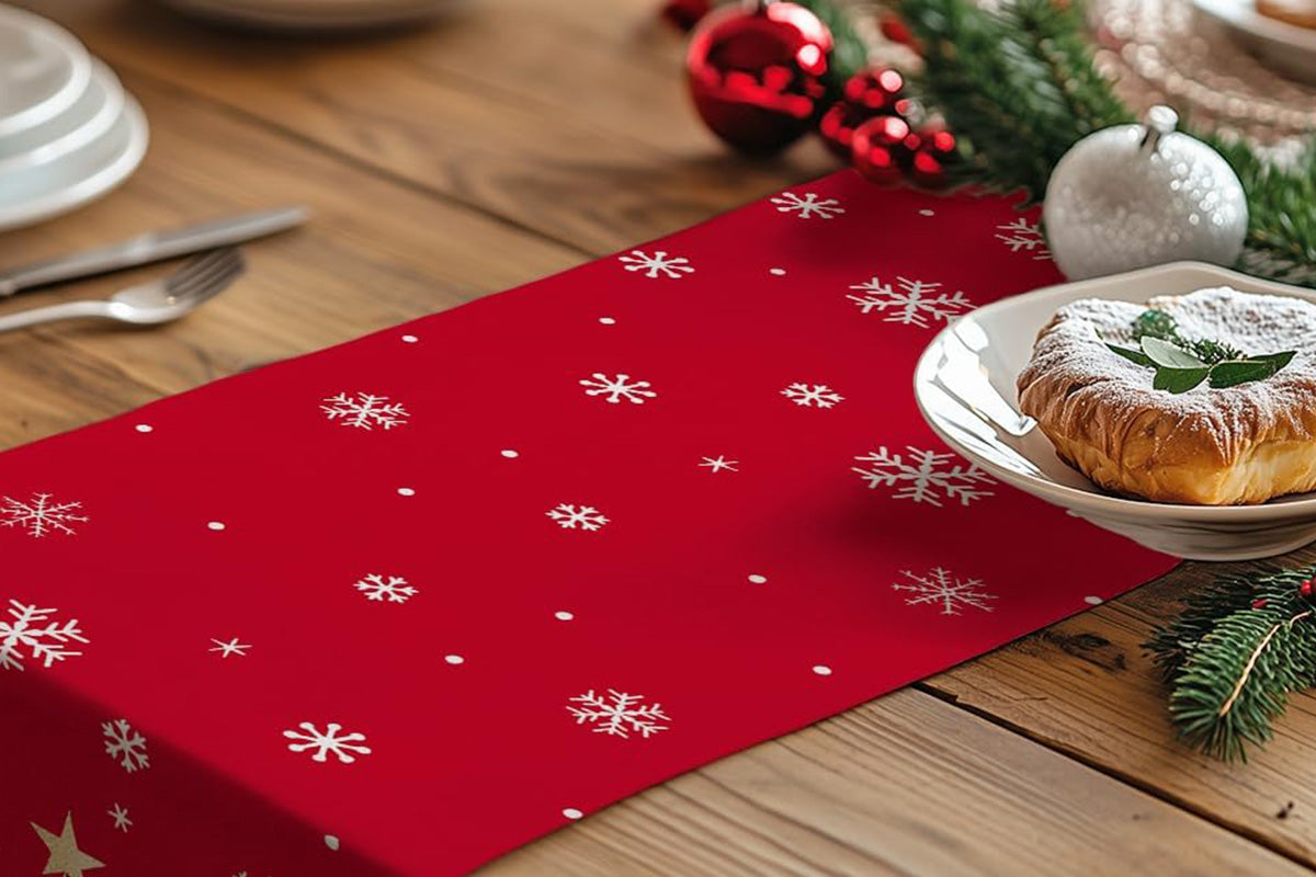Christmas Table Runner Xmas Trees Tablecloth Cover For Kitchen Dinner Party