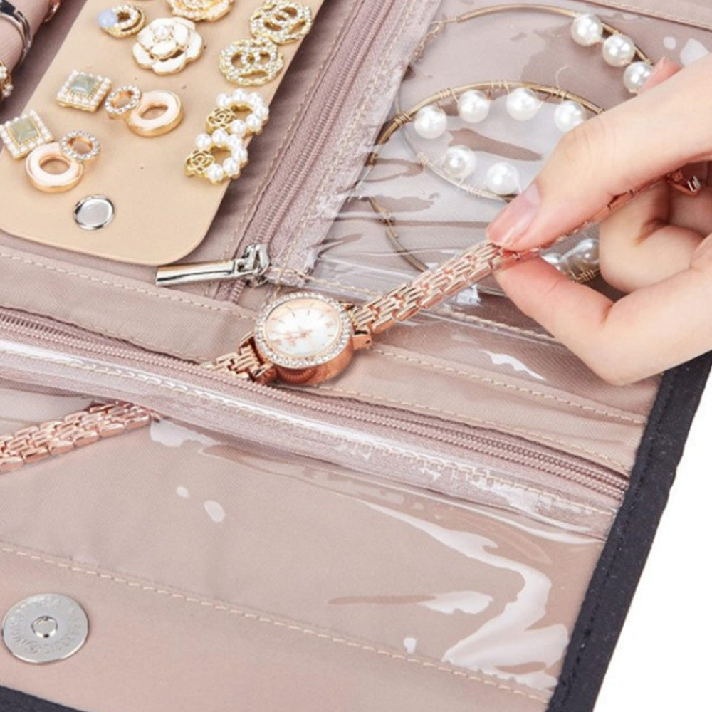Foldable Roll Up Earring and Jewelry Organizer Travel Bags