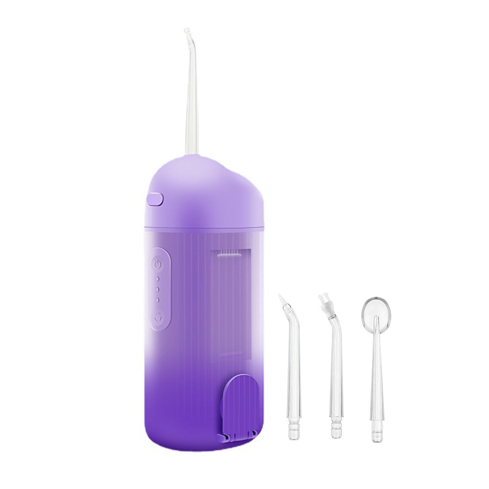 Mini Cordless Water Flosser Teeth Cleaner For Braces with Stretchable 240ML Water Tan