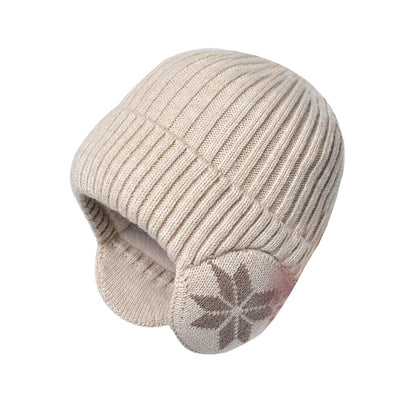 2-in-1 Warm Knitted Ear Flap Beanie Knitted Hat