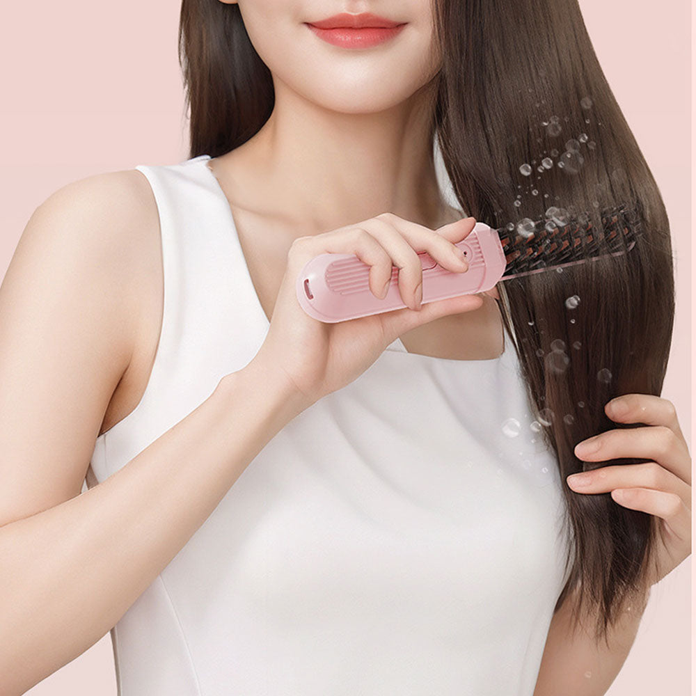 2Pcs Negative Ion Electric Hair Straightener Brush Curler Lazy Comb Hot Flat Artifact