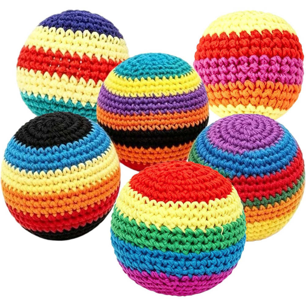 Funny Crochet Footbag Woven Kickball Soft Knitted Kick Balls Juggling Balls for Outdoor Play