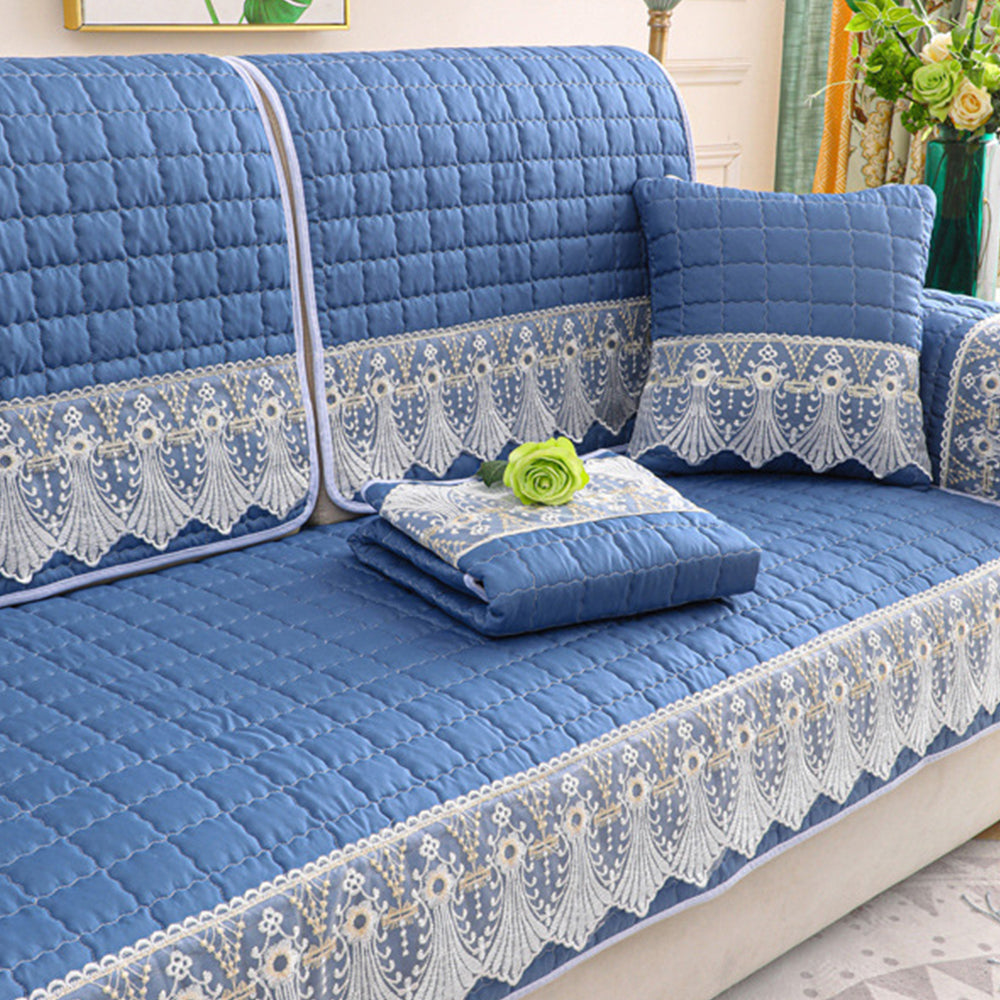 Lace Trim Sectional Couch Cover