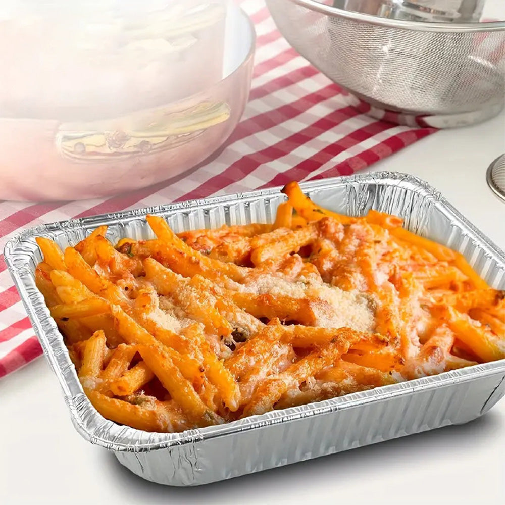 10Pcs Disposable Aluminum Foil Pans With Lids Steam Table Bakeware