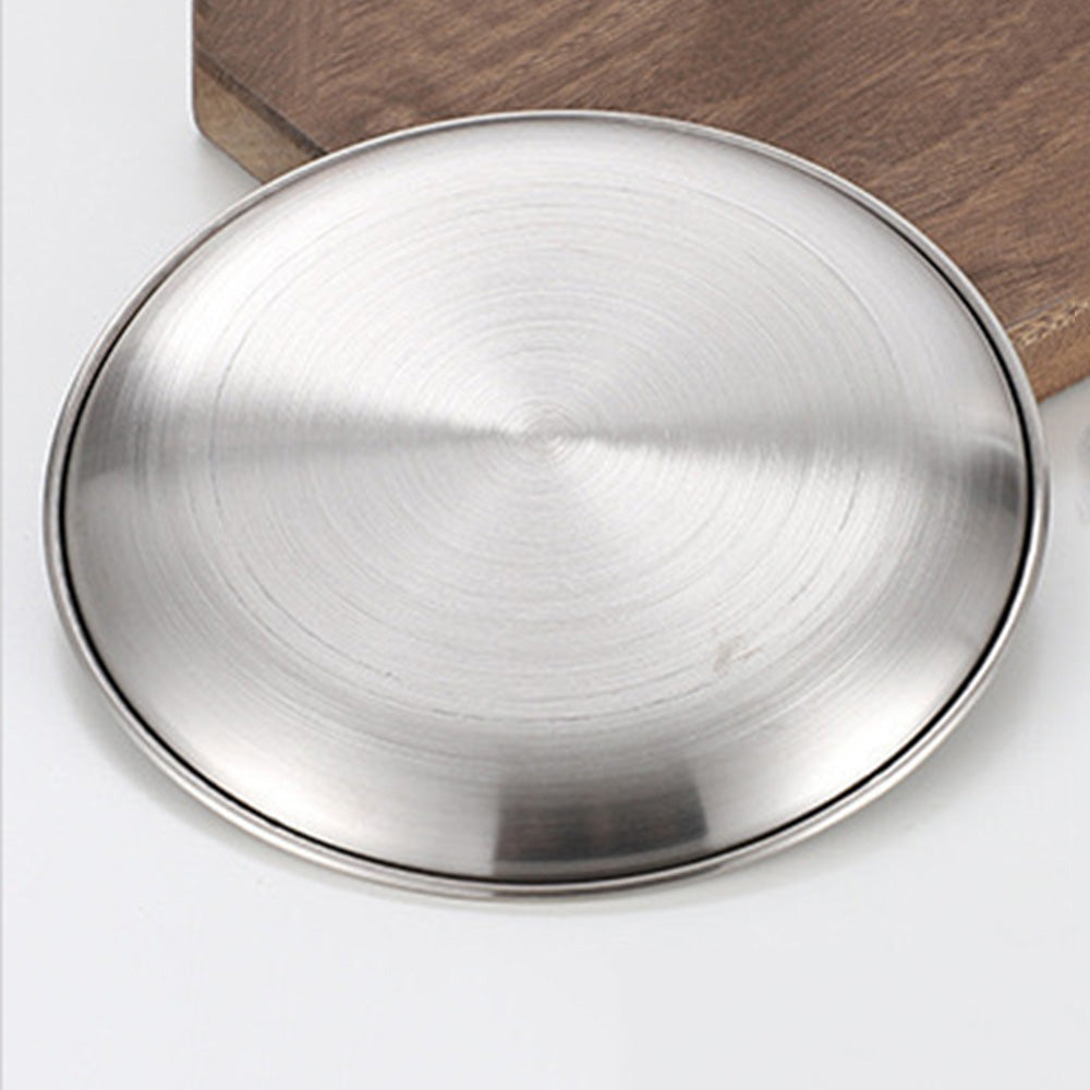 4Pcs Stainless Steel Pet Bowls Durable Shallow Pet Feeding Dishes for Cats Dogs-Silver