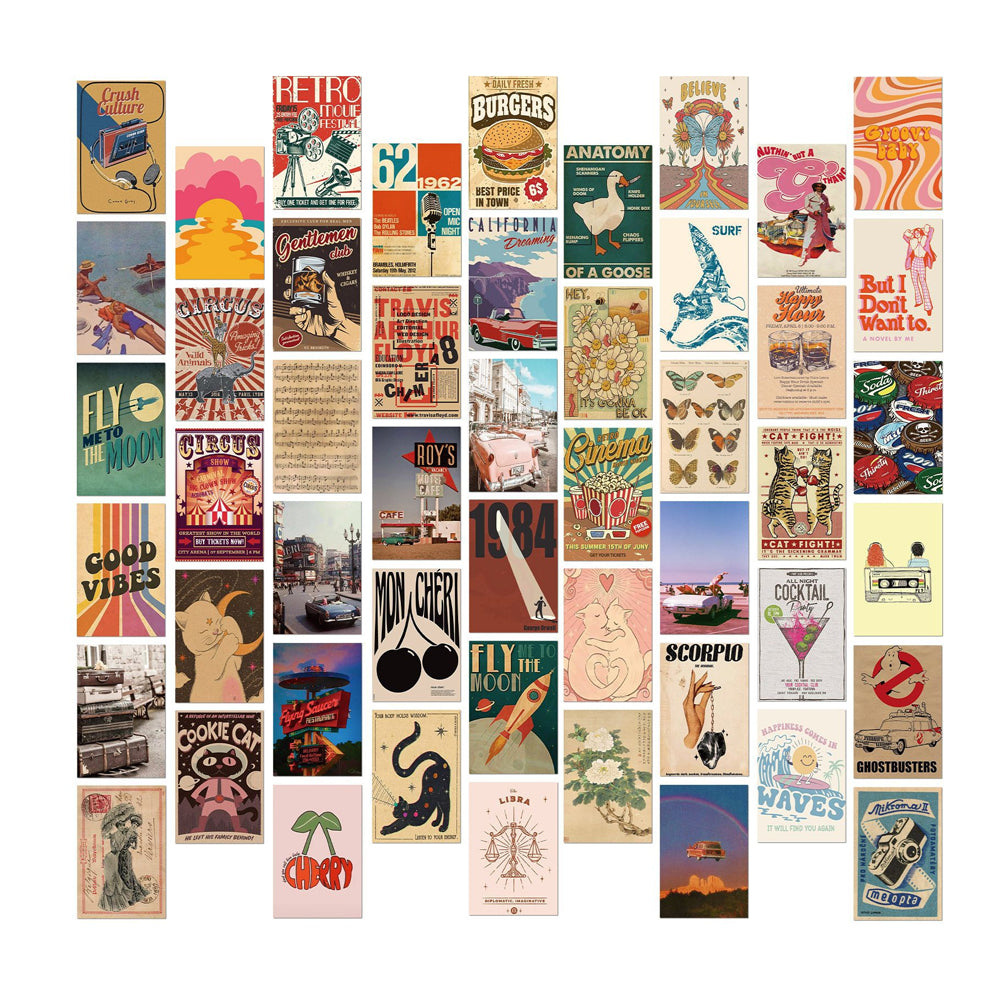 50Pcs Y2k Aesthetic Wallpaper Downtown Girl Room Poster Decor